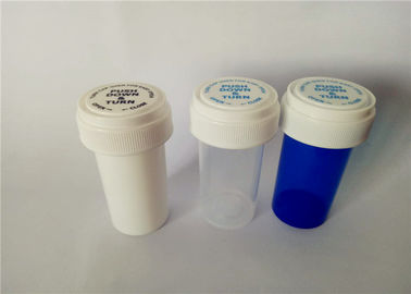 China Dispensary Colorful Reversible Cap Vials , Odor Resistant Plastic Prescription Vials supplier