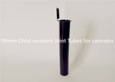 China Airtight Opaque Black Pre - Roll Joint Tube 98mm FDA Approved With Strong Pop Sound supplier