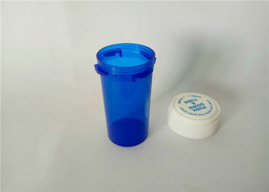 China Water Resistant Reversible Cap Vials , Blue 16DR Plastic Prescription Bottles supplier
