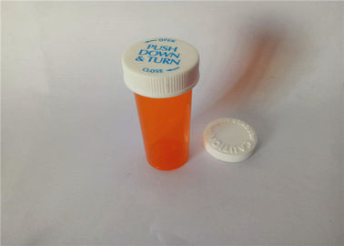 China Food Grade PP Child Resistant Vials , 06 DR Amber Child Proof Medicine Bottles supplier