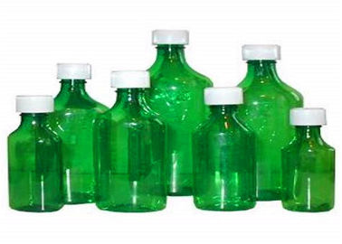China Dispensary Green Color Liquid Medicine Bottles , Liquid Prescription Bottles Screw Top Closure supplier