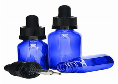 China Portable Blue Glass Dropper Bottles Multifunctional High Durability With Even Thickness supplier