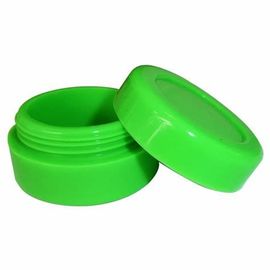 China Customized Logo Green Food Grade Silicone Containers Tasteless For Shatter / Cosmetic supplier