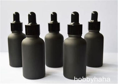China Pharmacy Black Color Glass Dropper Bottles , Smooth Open 30ml Dropper Bottles supplier