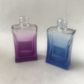 China Painted Color Gradient Glass Perfume Bottles 50ml Spray With Screw Cap supplier