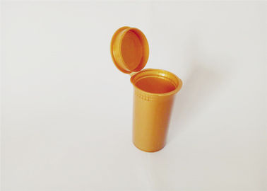 100% Food Grade Polypropylene Pop Top Vials , Gold Plastic Pill Containers For Marijuana supplier