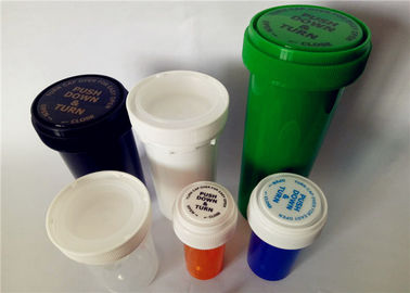 Smooth Child Resistant Reversible Cap Vials , Odorless Medicine Pill Bottles supplier